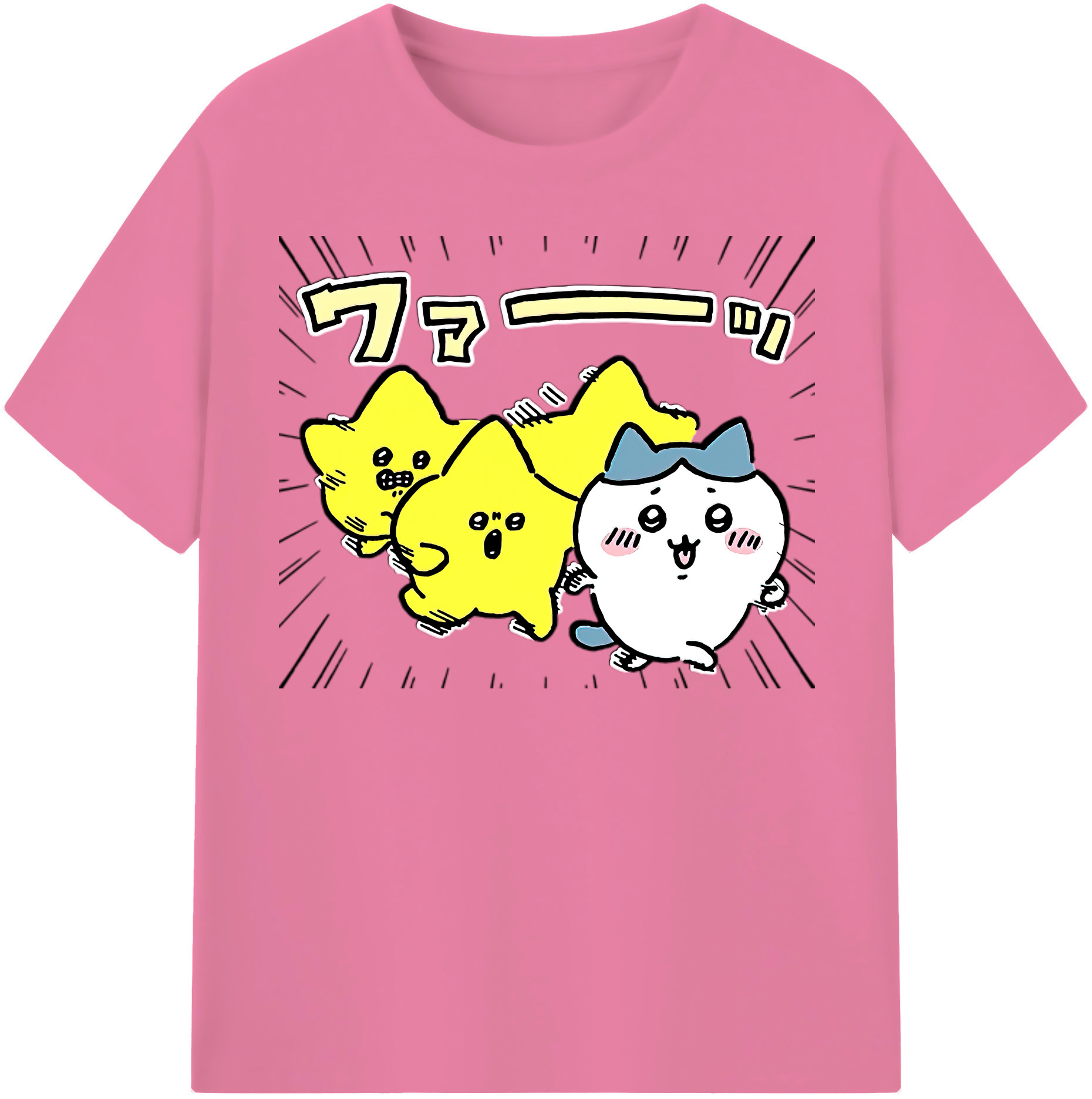 （画像用） ちいかわ 流れ星 Chii-kawa Shooting star 綿100％半袖Tシャツ（フロントプリント）